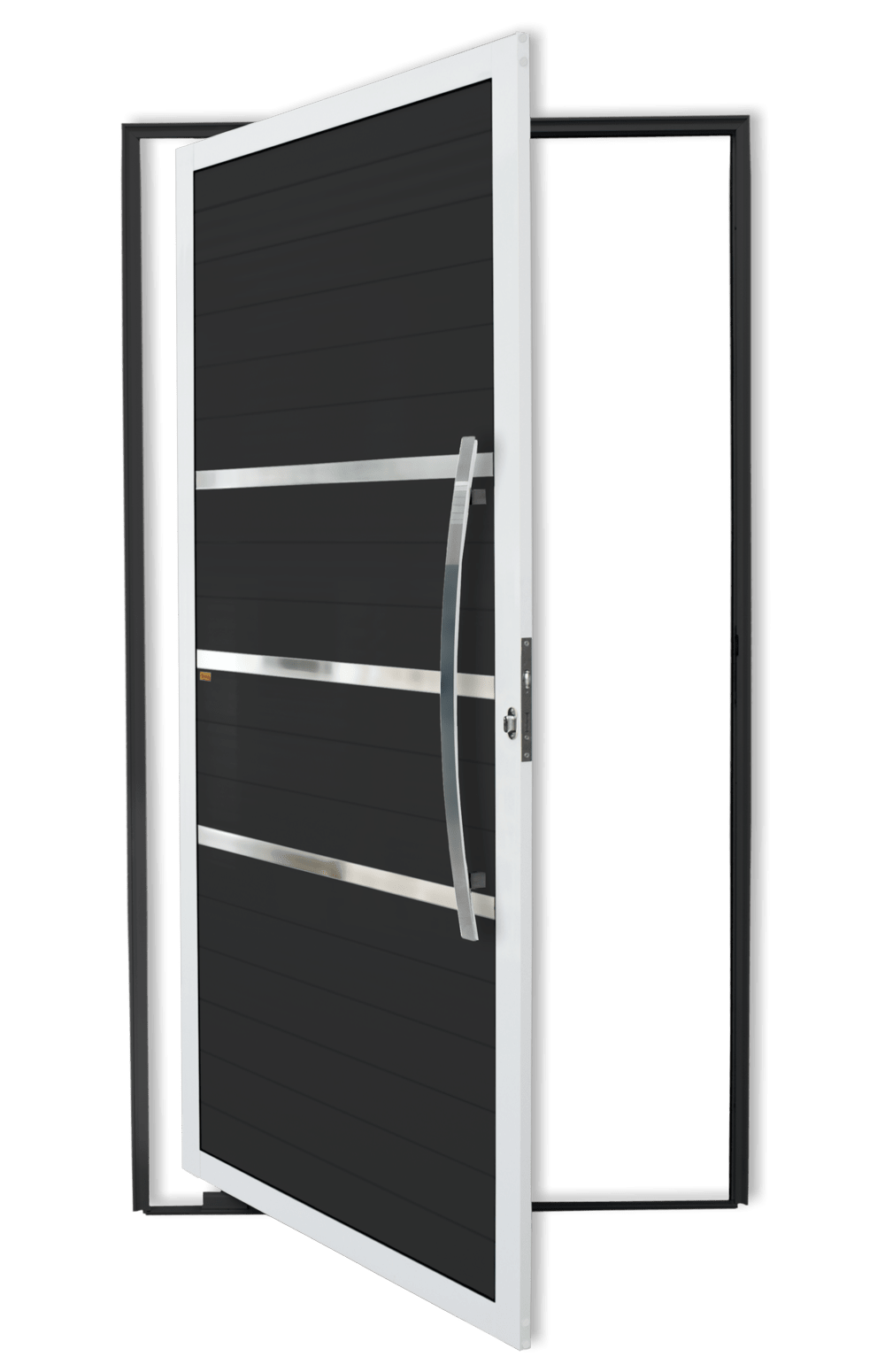 Porta Pivotante de Alumínio Evolution c/Puxador Linha Super-25 mix preto
