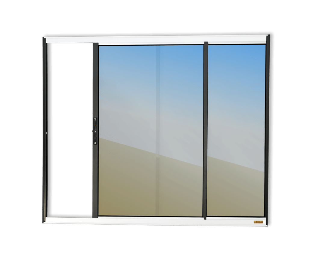 Janela de alumínio 2 Folhas Mix Preto