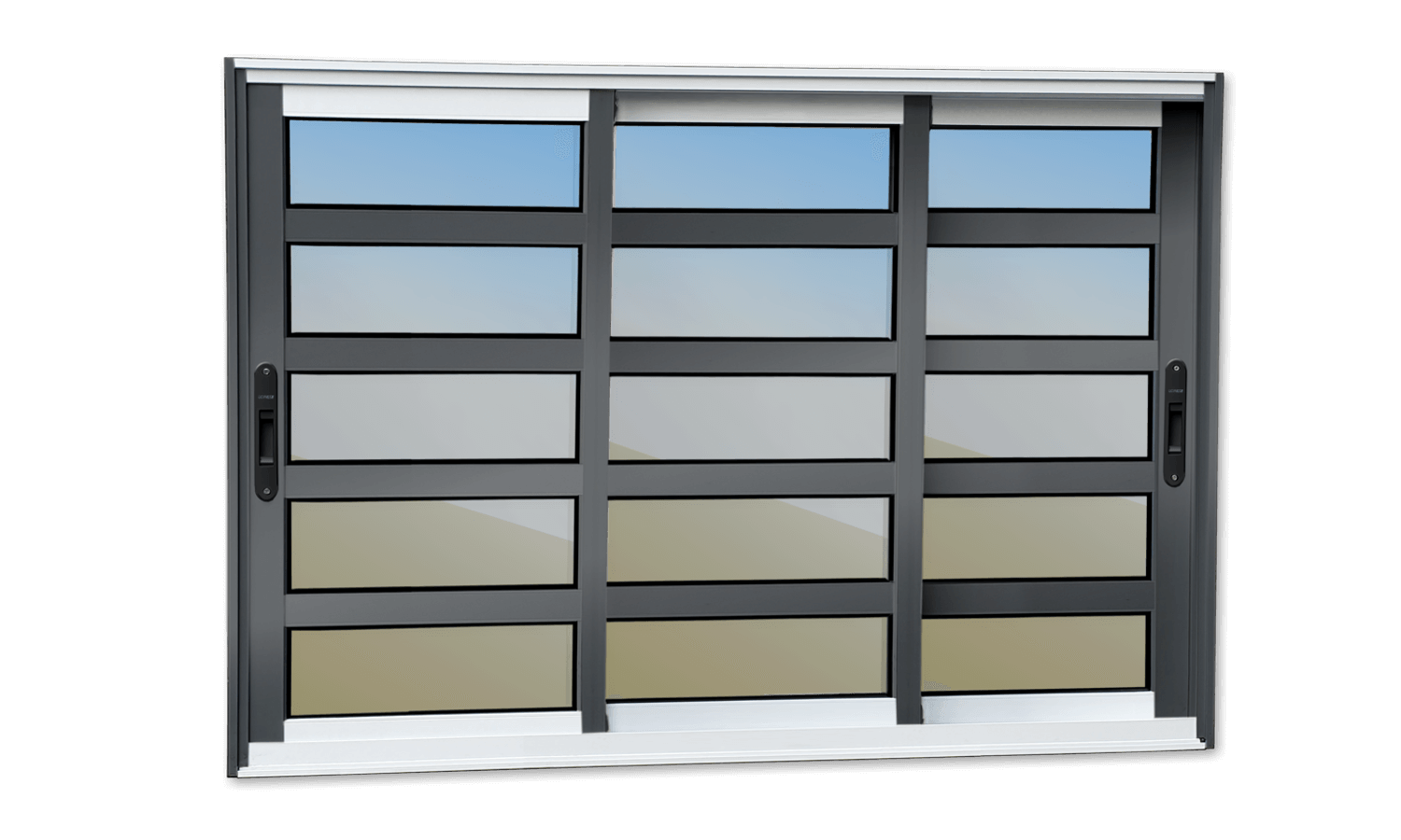 Janela de Alumínio 3 Folhas com Travessas Elite Mix Preto