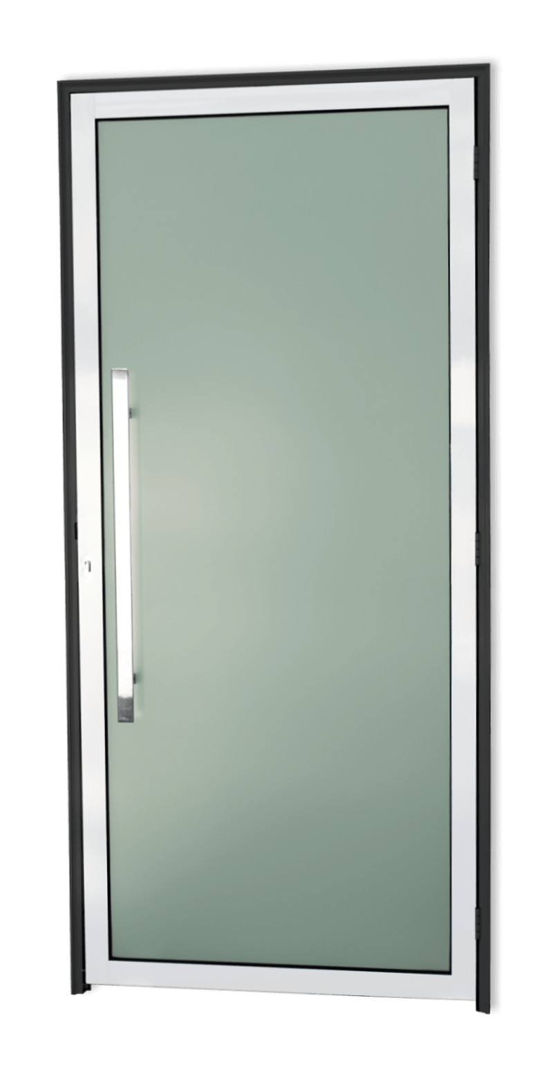 Porta de Alumínio Murano c/Puxador Linha Super-25 Mix Preto