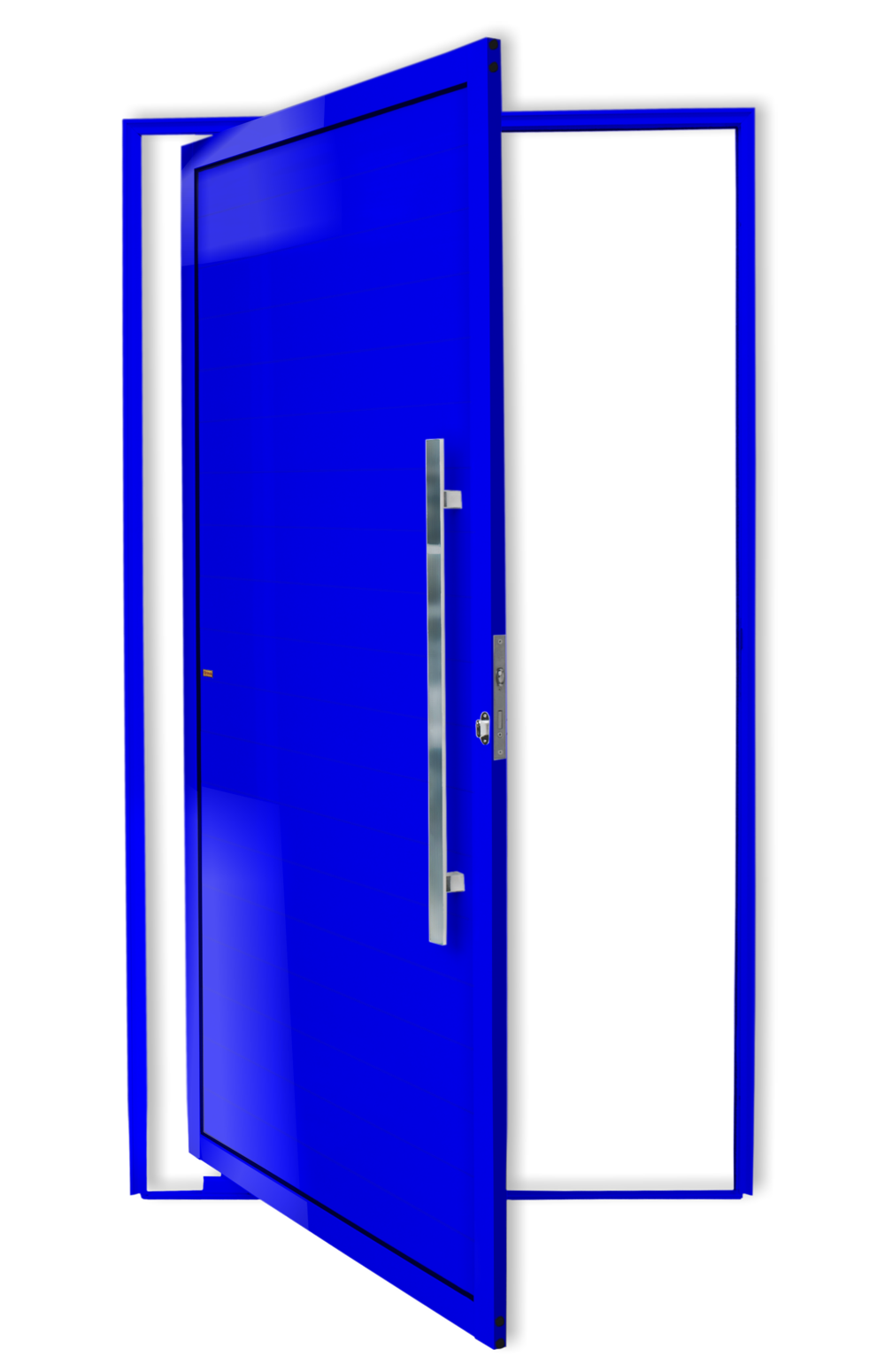 Porta Pivotante de Alumínio Lambril c/Puxador Linha Super-25 azul