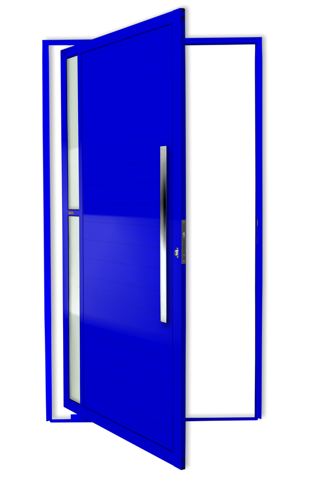 Porta Pivotante de Alumínio Visione c/Puxador Linha Super-25 azul