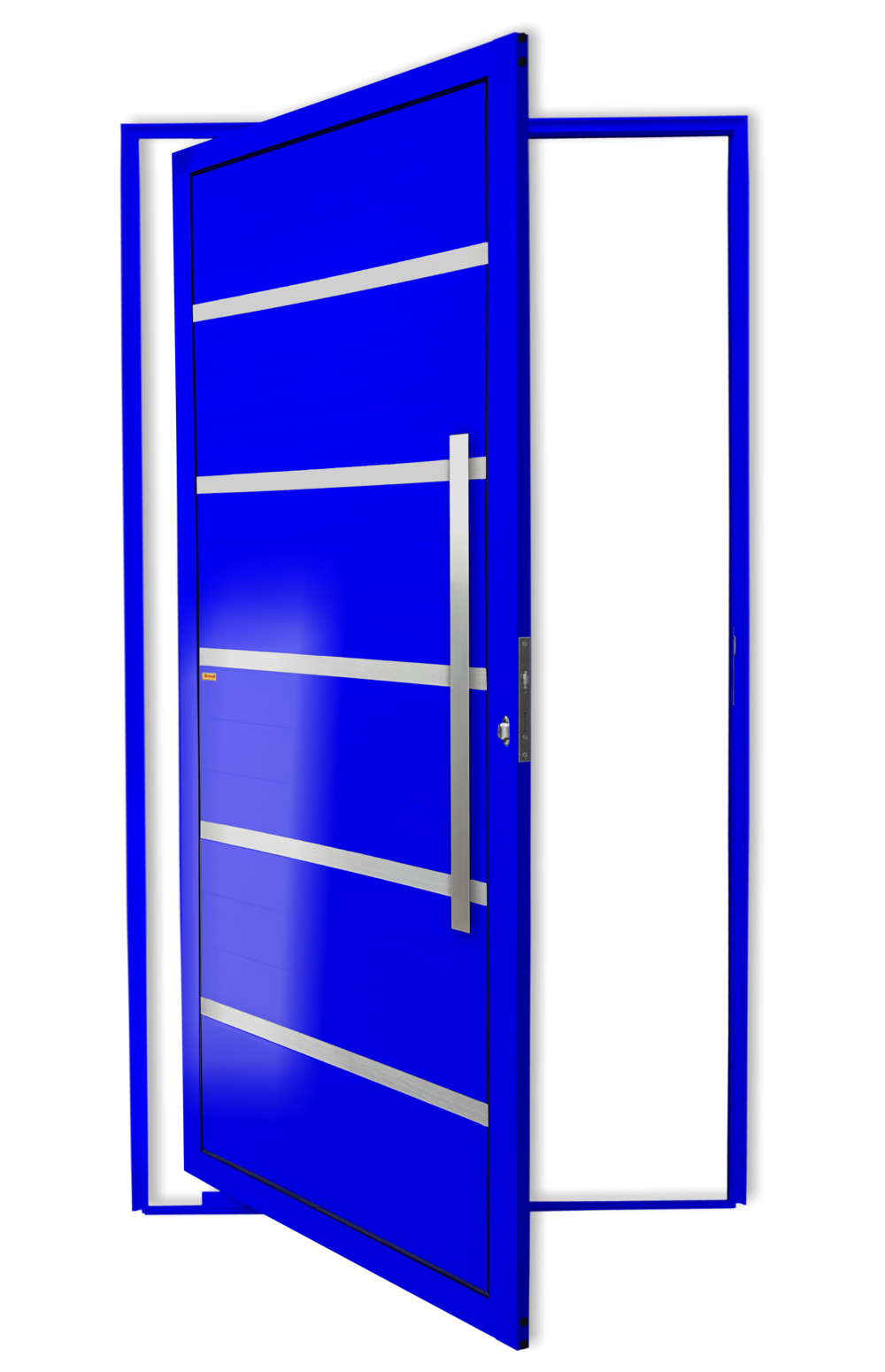 Porta Pivotante de Alumínio Premium c/Puxador Linha Super-25 azul