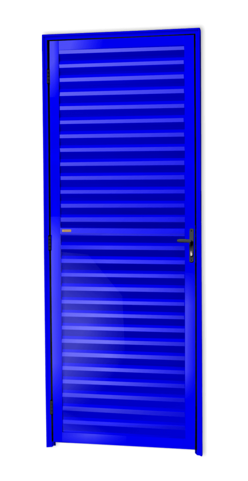 Porta de Alumínio Fechada Linha L-25 Azul