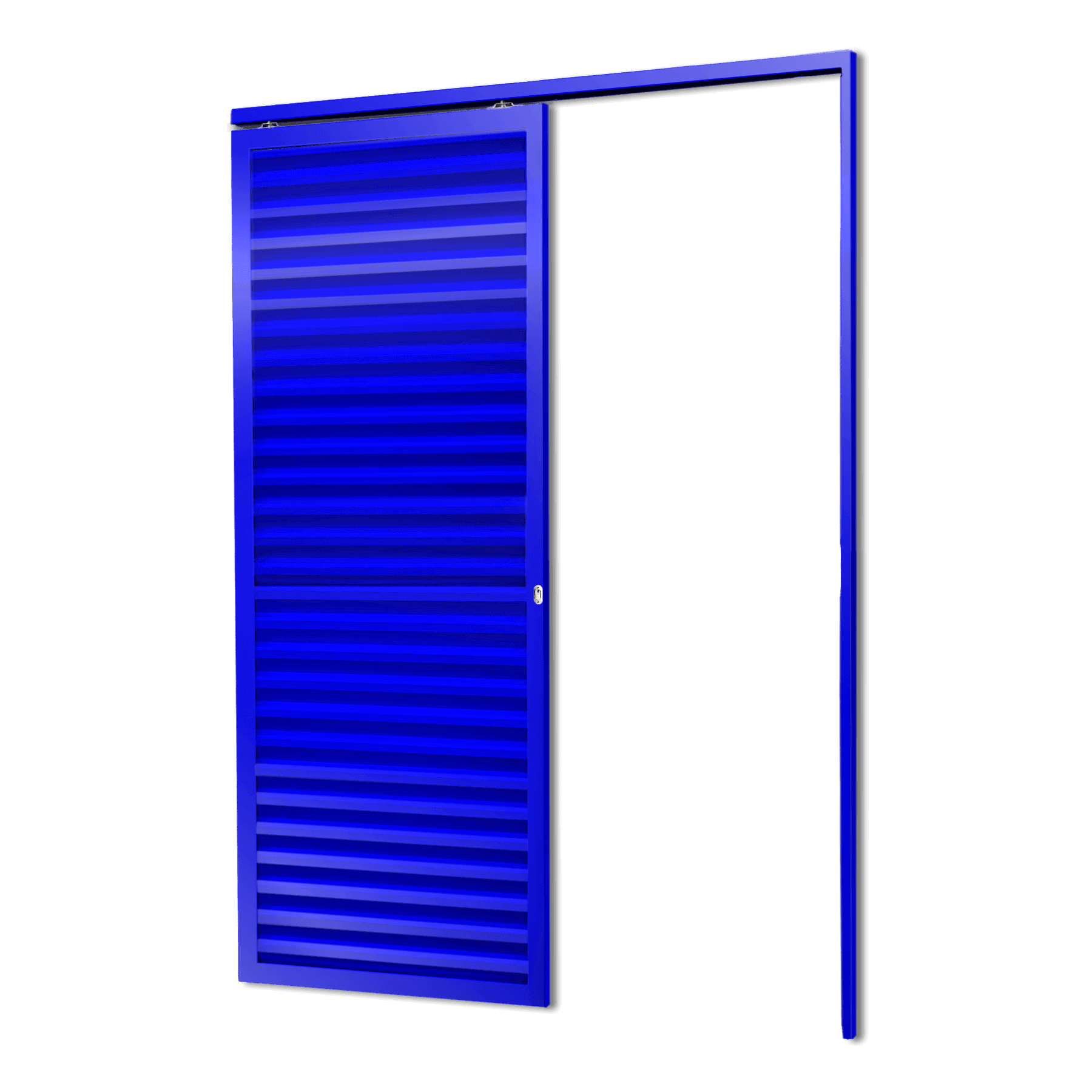 Porta de Alumínio Suspensa Veneziana Linha L-25 Azul