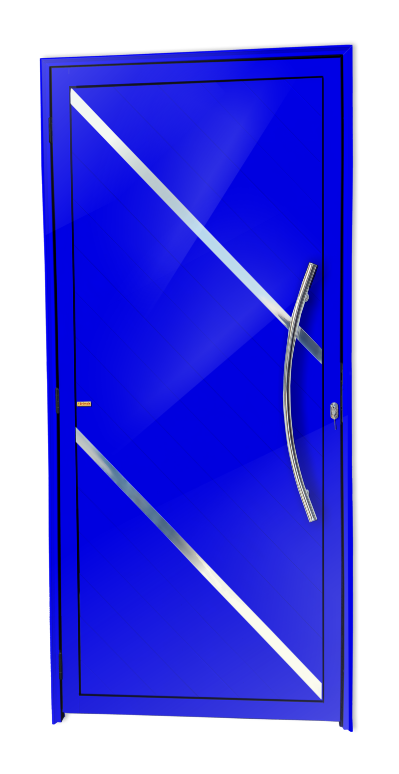 Porta de Alumínio Duna c/Puxador Linha Super-25 azul