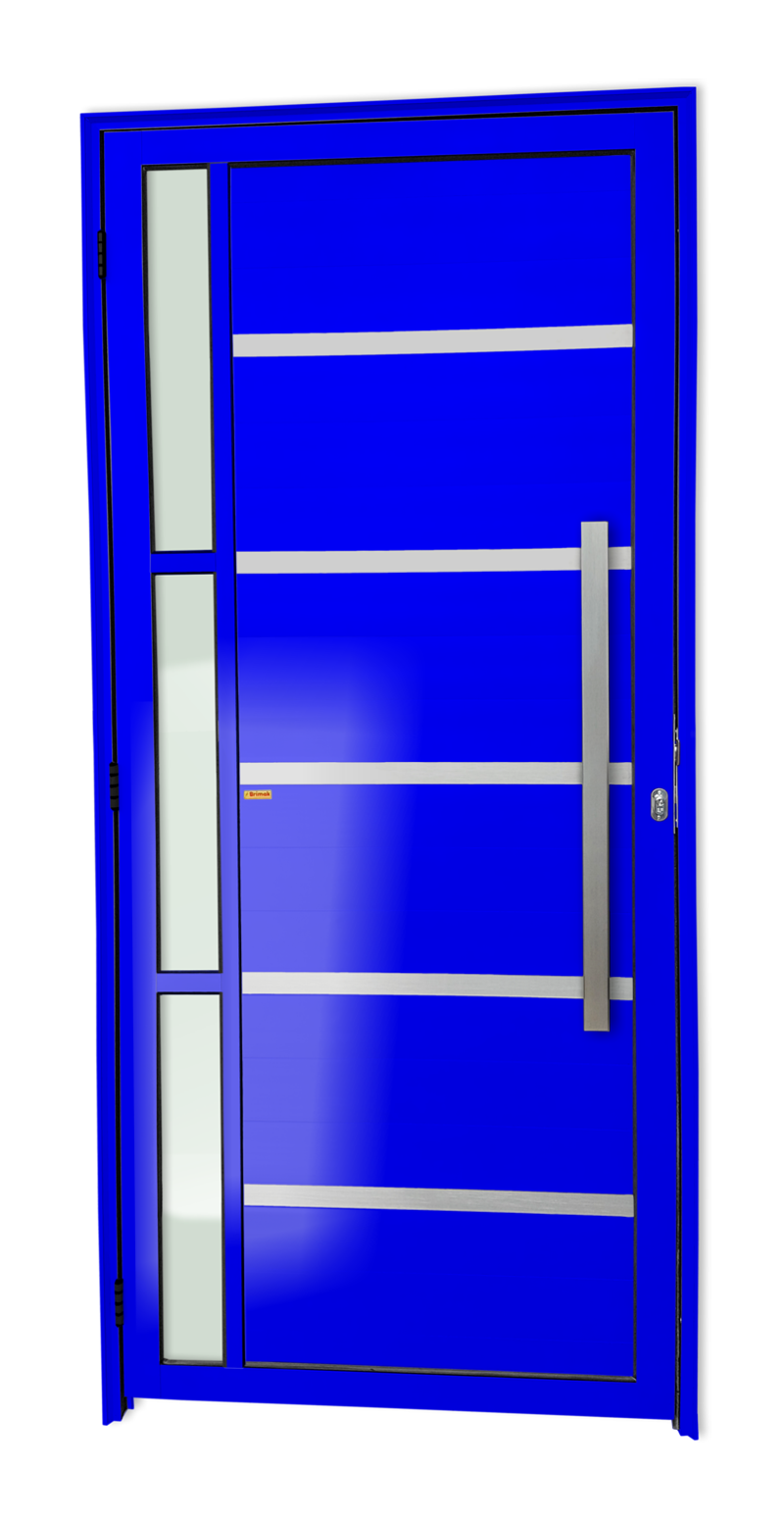 Porta de Alumínio Miraggio c/Puxador Linha Super-25 azul