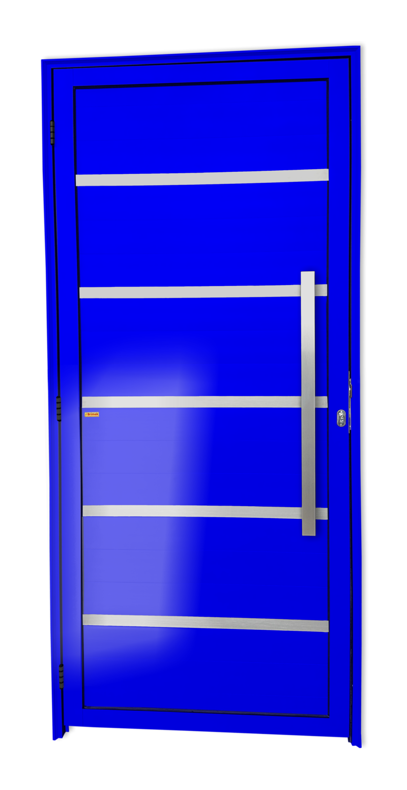 Porta de Alumínio Premium c/Puxador Linha Super-25 azul