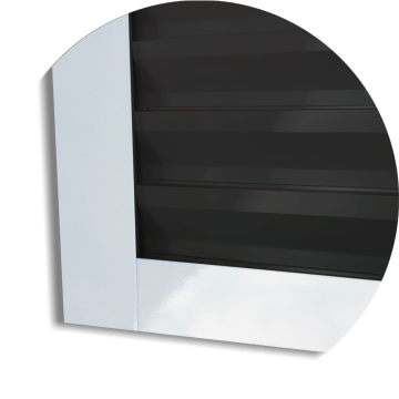 detalhe do canto inferior da folha da porta suspensa Mix Preto