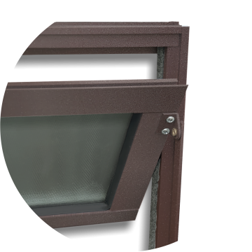 detalhe canto superior com a bascula aberta Corten