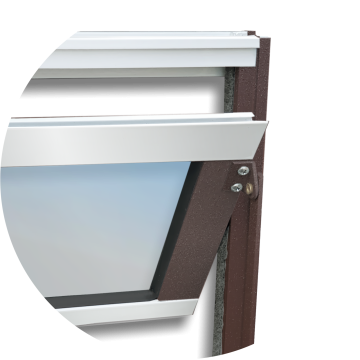 detalhe canto superior com a bascula aberta Mix Corten