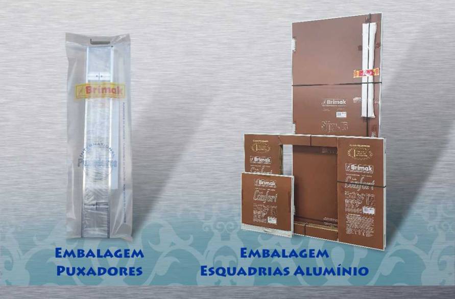 Embalagem esquadrias de Alumínio e puxadores