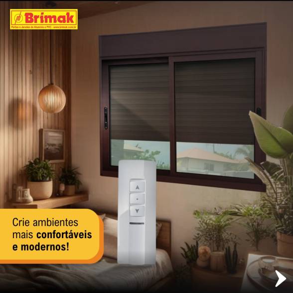 Janela Integrada Marrom Corten