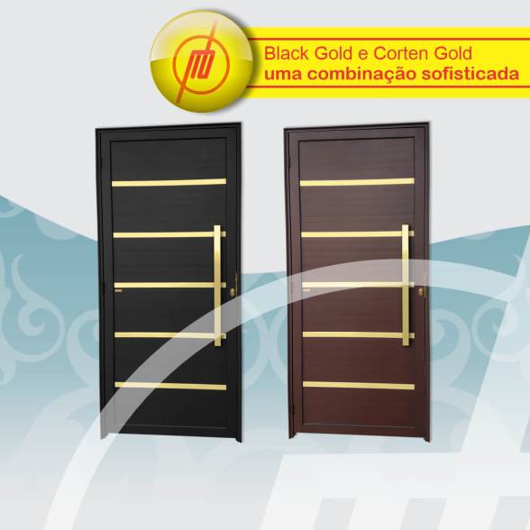 Esquadrias Pretas ou Corten com detalhes dourados, uma combinação sofisticada!