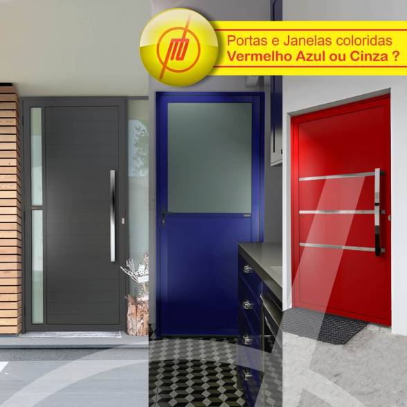Portas e janelas coloridas: Vermelho, azul ou cinza?