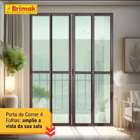 Porta de Correr 4 Follhas Linha Elite