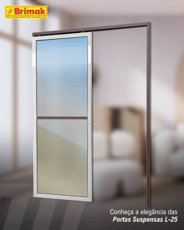 Portas suspensas de correr atrás da parede